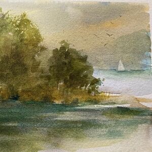 Original Watercolor  8x10 mat